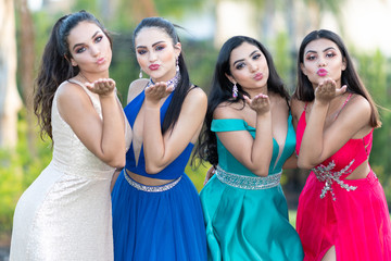 Group Of Girls Going To Prom