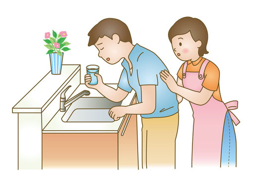 応急手当イラスト17 吐血 喀血 Stock Vector Adobe Stock
