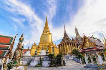 Fototapeta premium Bangkok Tajlandia, panoramę miasta w świątyni Wat Phra Kaew
