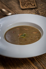 Lentil sop with sausage