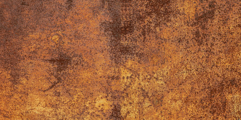 Panorama of grunge rusted metal texture, rust and oxidized metal background. Old metal iron panel.