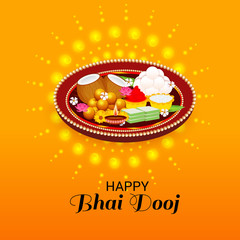 Vector illustration of a Background for indian festival of Happy Bhai Dooj Celebration.