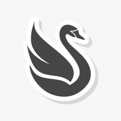 Swan sticker logo, Swan Icon 