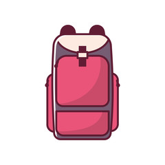 Vector cartoon flat backpack, sport suitcase background