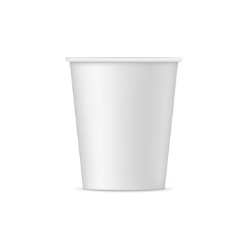 Paper cup mockup - front view. Vector illustration