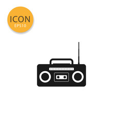 Radio cassette icon isolated flat style.
