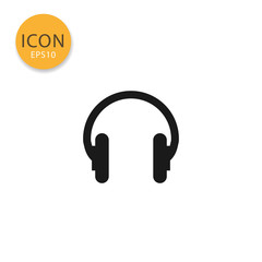 Headphone icon isolated flat style.