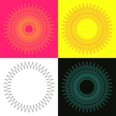 wired springs rosettes set in bright pop colors