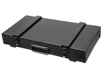 wooden black box for weapons isolated on white