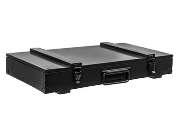 wooden black box for weapons isolated on white