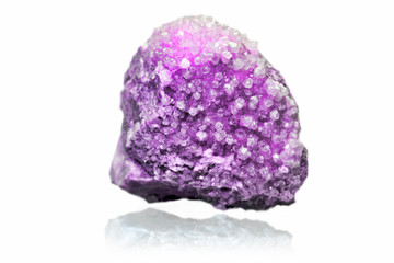 Drusa mineral calcite on a white background