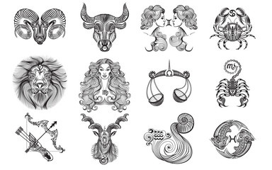 12 signs of the zodiac tattoos.