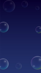 ubble with Hologram Reflection. Set of Realistic Water or Soap Bubbles for Your Design.