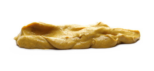 Yellow mustard sauce isolated on white background