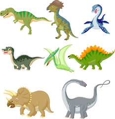 Cartoon dinosaurussen collectie set