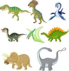 Foto op Plexiglas Dinosaurussen Cartoon dinosaurussen collectie set