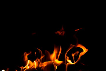 Abstract fire on black background