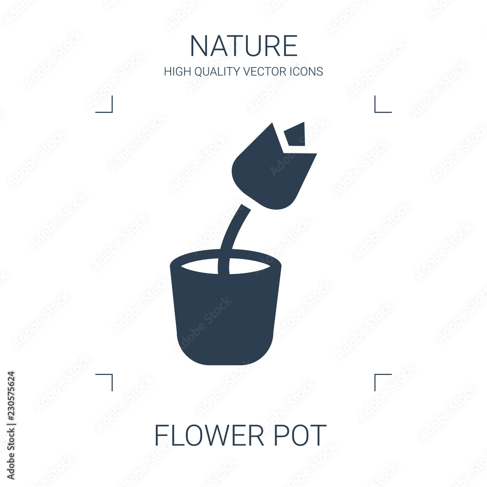 Poster flower pot icon