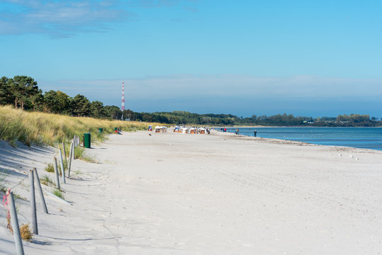 White sand beach and dunes at the shore of the municipality Breege in the north of the R&uuml;gen island