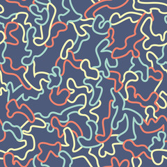 Seamless fashion pattern with curved elements