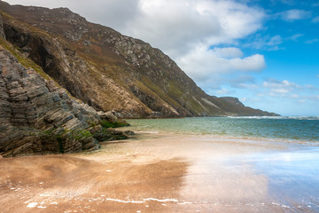 Beautiful summer scenery at Maghera Beach and Caves, Ardara, Donegal