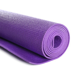 Color yoga mat on white background