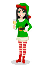 Beautiful woman in costume of Elf