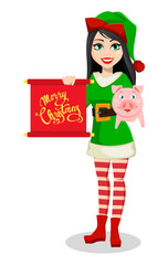 Beautiful woman in costume of Elf