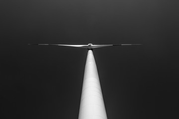 wind turbine on black background