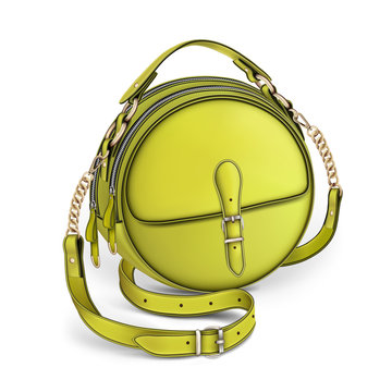 Stylish Women's Round Yellow Handbag