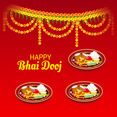 Vector illustration of a Background for indian festival of Happy Bhai Dooj Celebration.