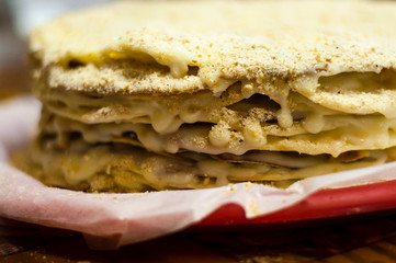 Napoleon tart close-up