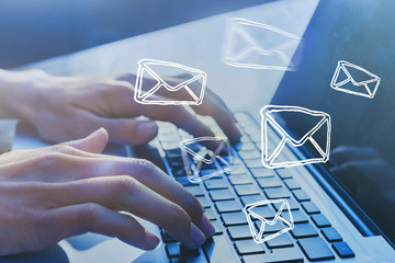 Email marketing concept. Sending newsletter.