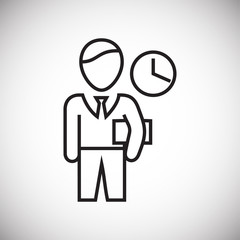 Time managment thin line on white background icon