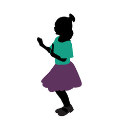 silhouette little girl dancing