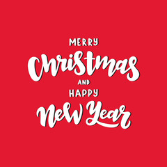 Merry Christmas and Happy New Year handlettering