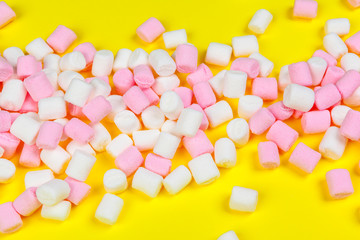 minimal sweet marshmallow on color background