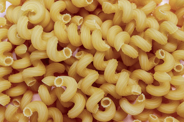 pasta spirals yellow organic close up food
