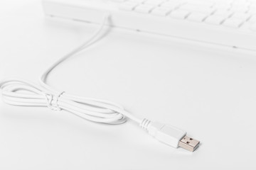 Close up view of a USB cable