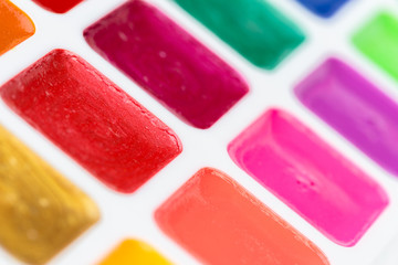 Set of watercolor paints