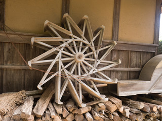 木製水車の部品