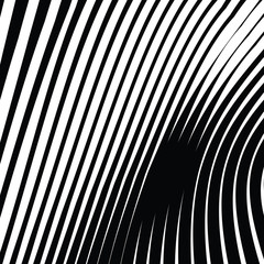 Abstract Warped Black and White Lines Background