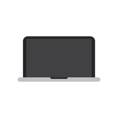 Laptop  flat icon on isolated white transparent background.	