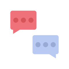 Conversation flat icon on isolated white transparent background.	