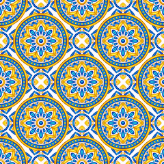 Moroccan ceramic tile seamless pattern.