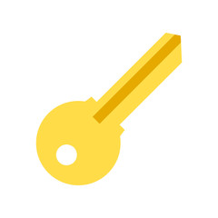 Key  flat icon on isolated white transparent background.	