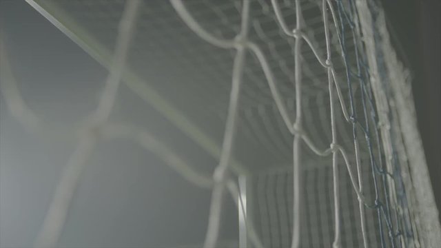Goal net at night