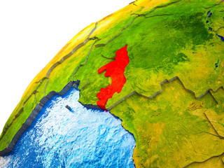 Congo on 3D Earth model with visible country borders.