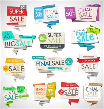 Modern sale banners and labels collection