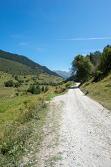 Road to Montgarri through the mountain of Aran Valley